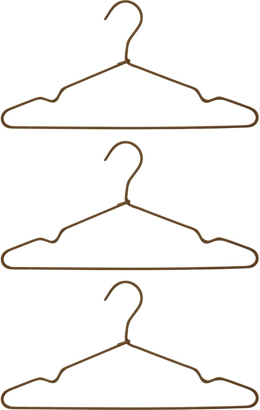 Wieszaki na ubrania Wire brązowe 3 szt.