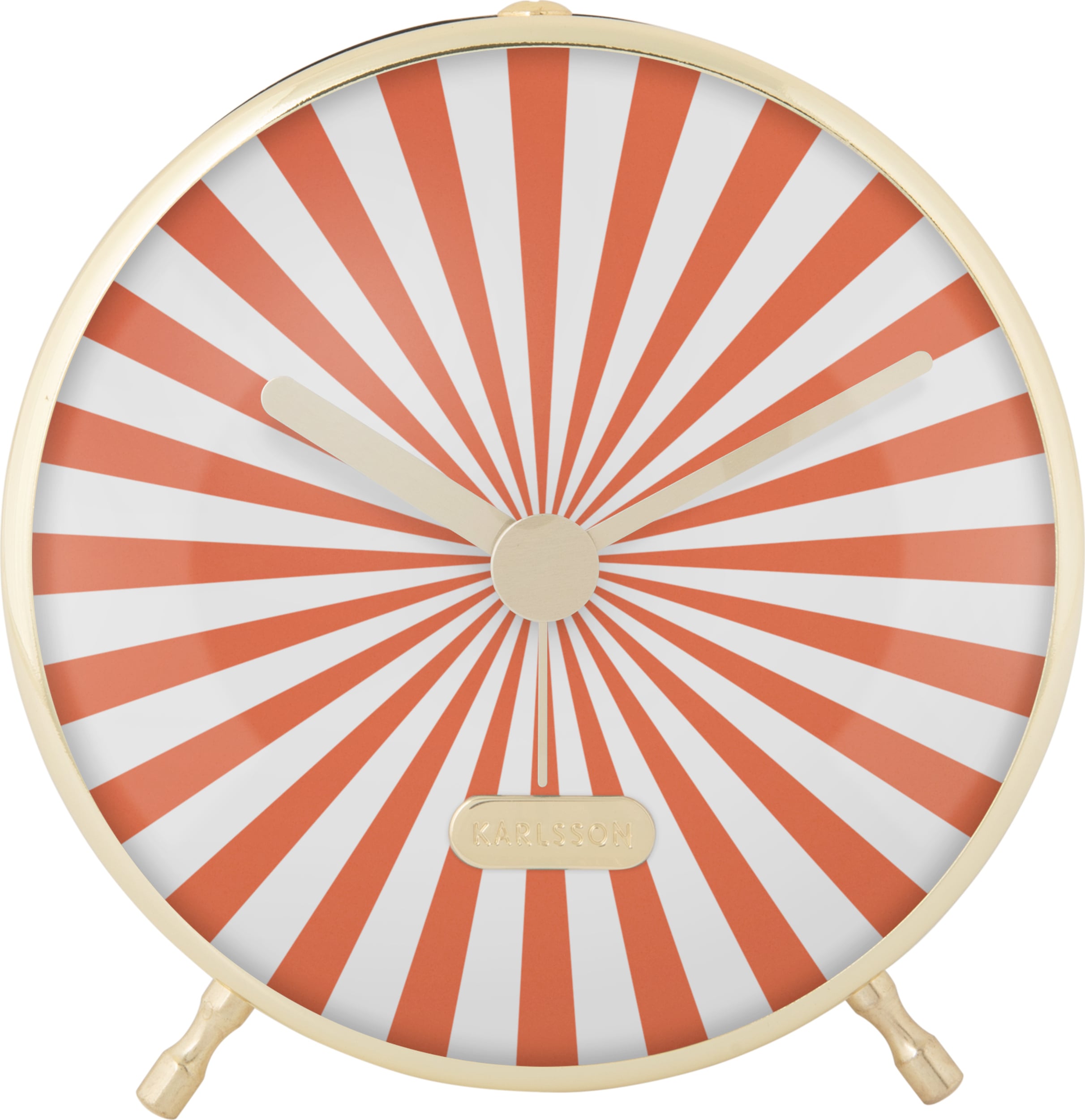 Budzik Candy Swirl pomarańczowo-biały