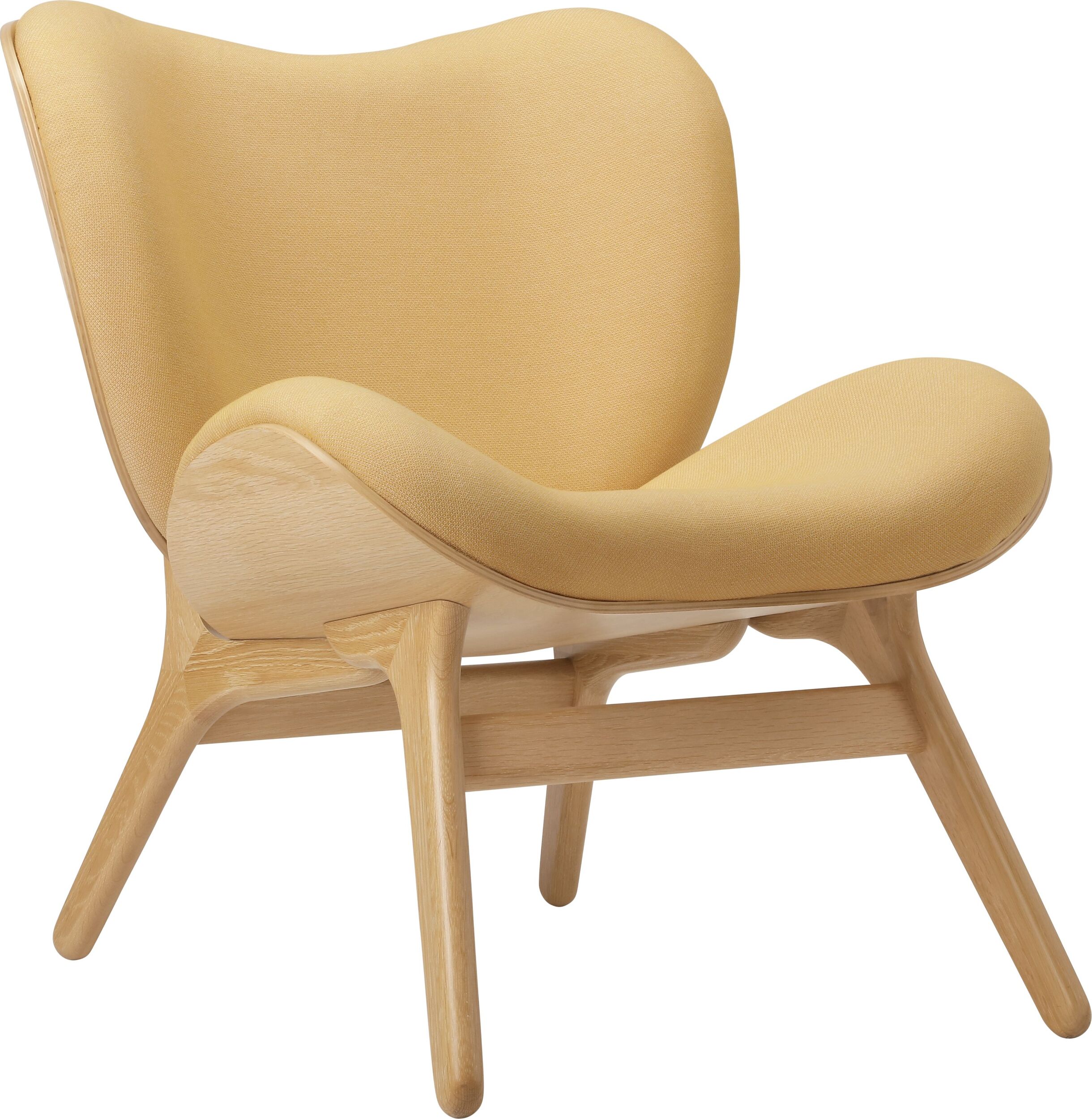 Fotel Conversation Piece jasnobeżowy na dębowych nogach