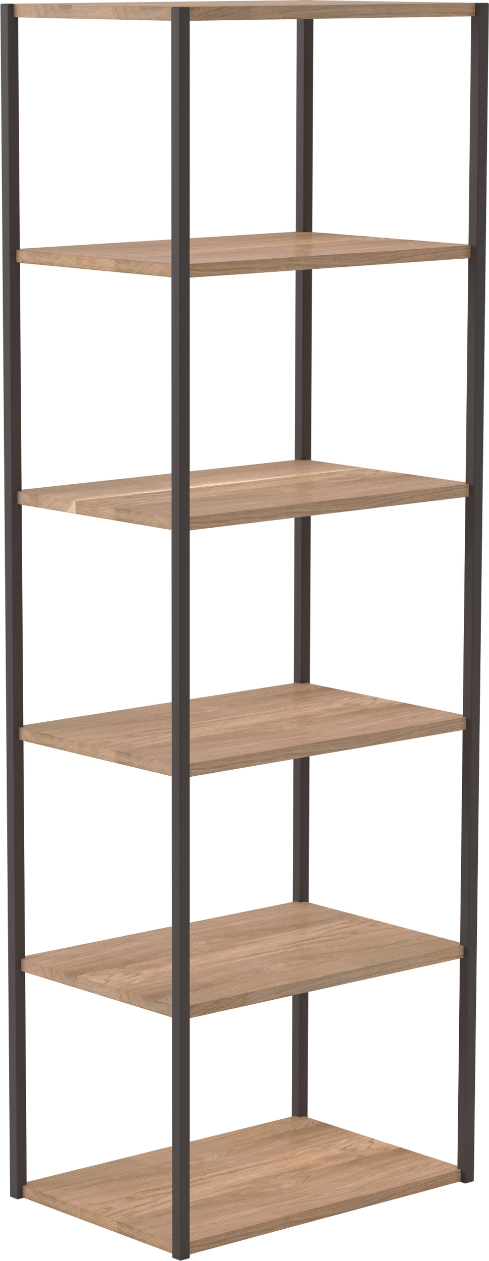 Regał sky 6 półek brązowa rama