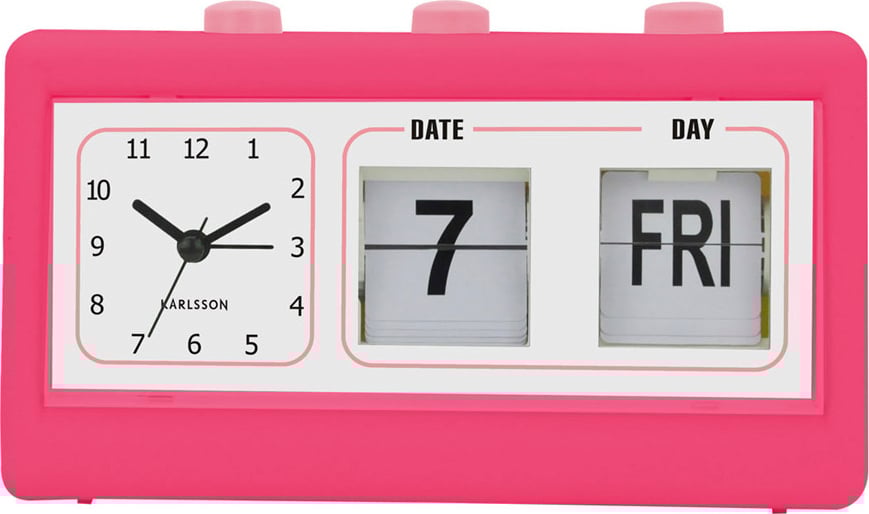 Budzik Data Flip różowy