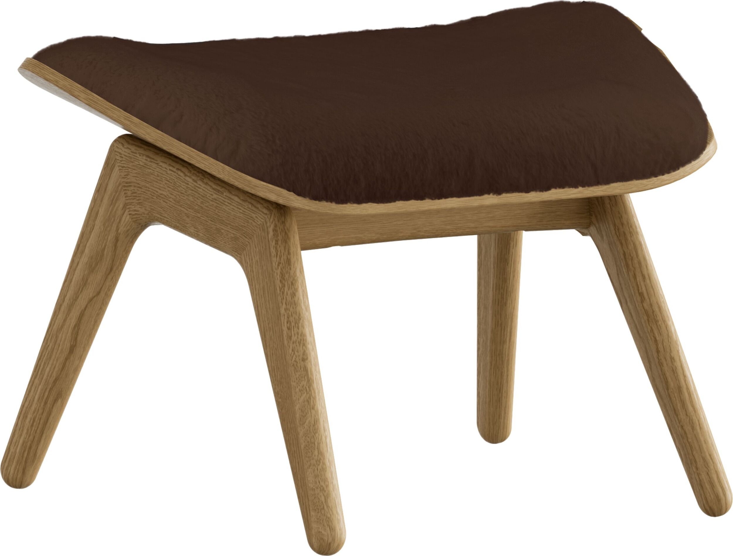 Podnóżek The Reader Teddy brązowy na dębowych nogach