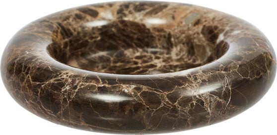 Świecznik na grubą świecę Savi okrągły 14 cm brązowy