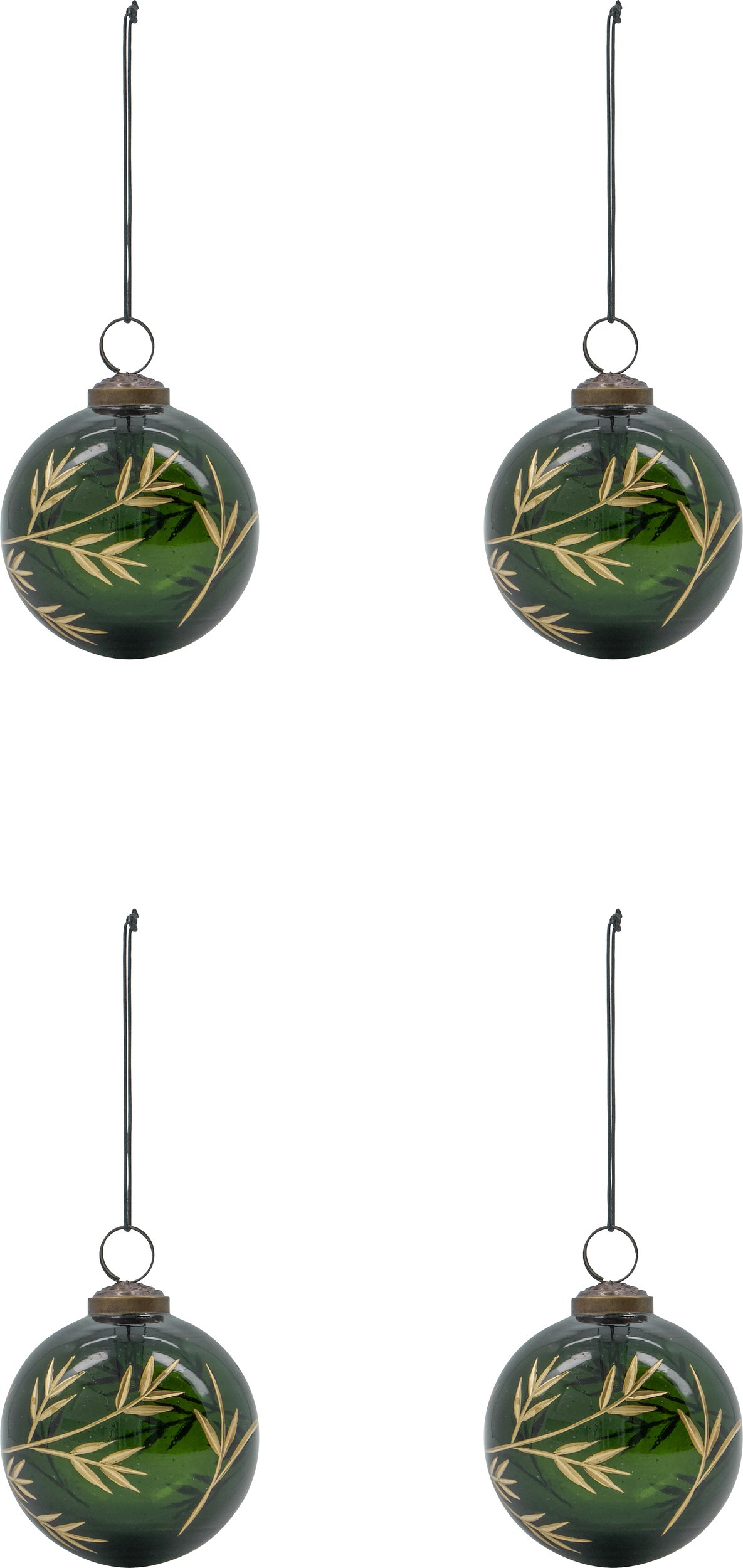 Bombki HDLeaf ciemnozielone 4 szt.