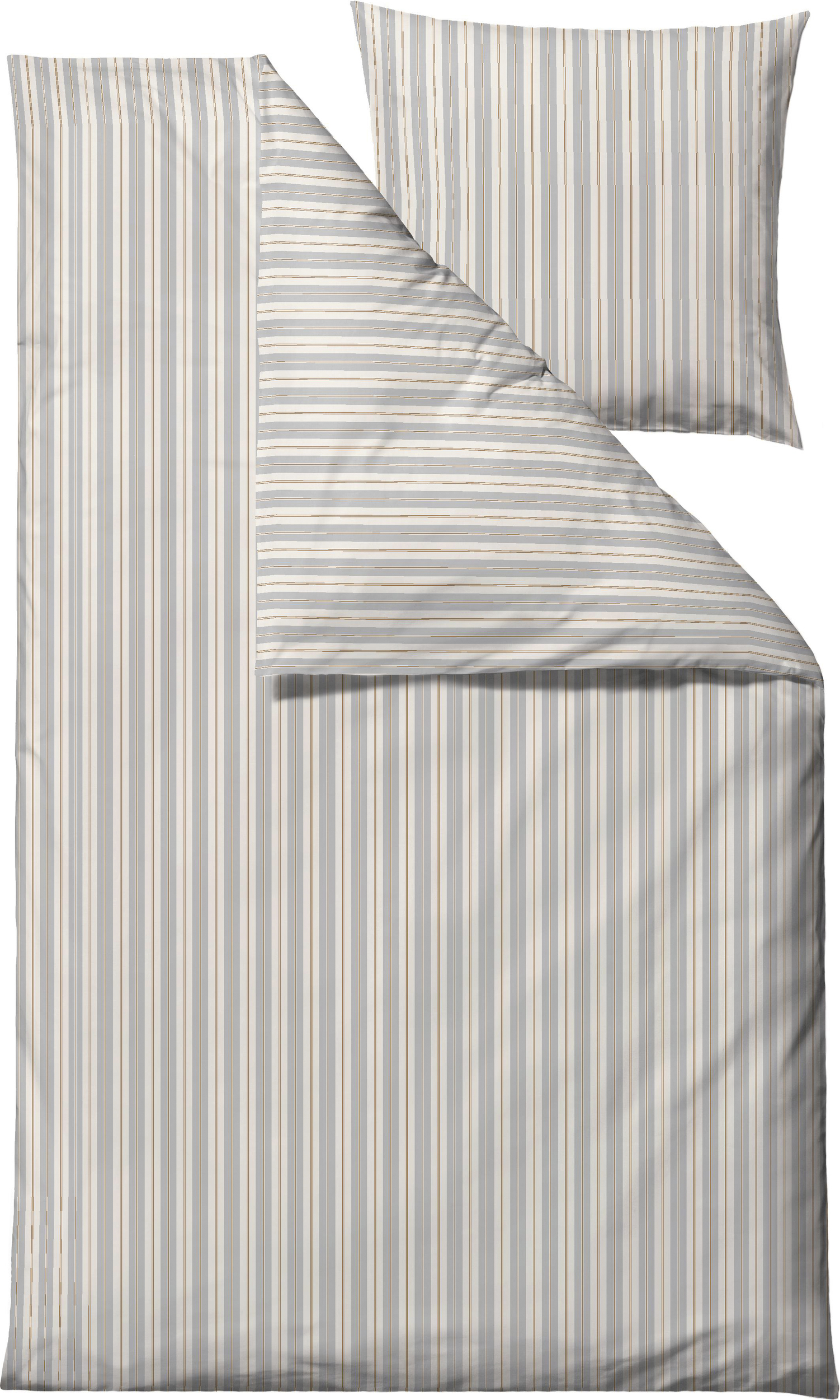 Pościel Flow 140 x 200 cm szara z poszewką na poduszkę 60 x 63 cm zapięcie suwak