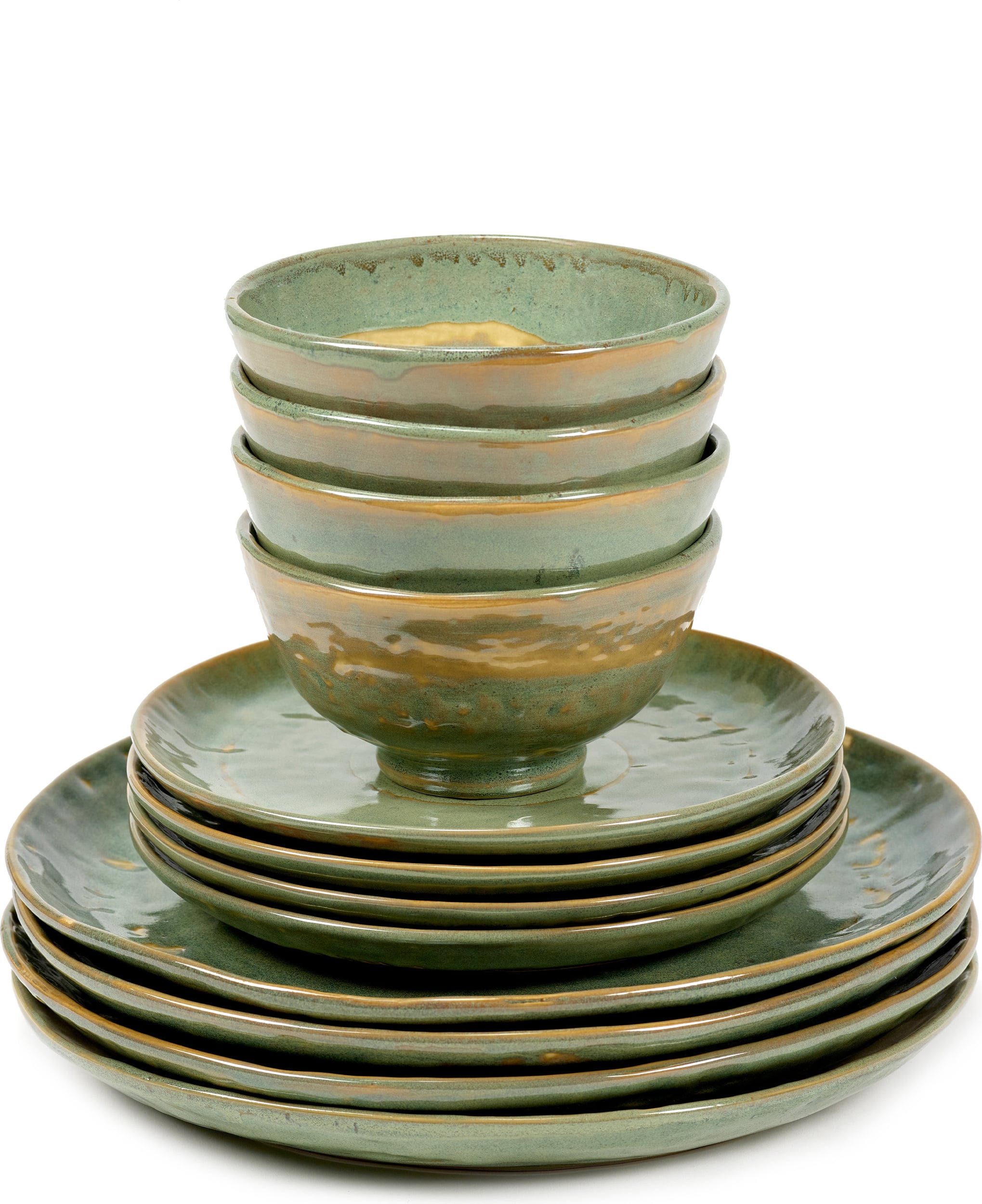 Zestaw obiadowy Pure zielony 12 el.
