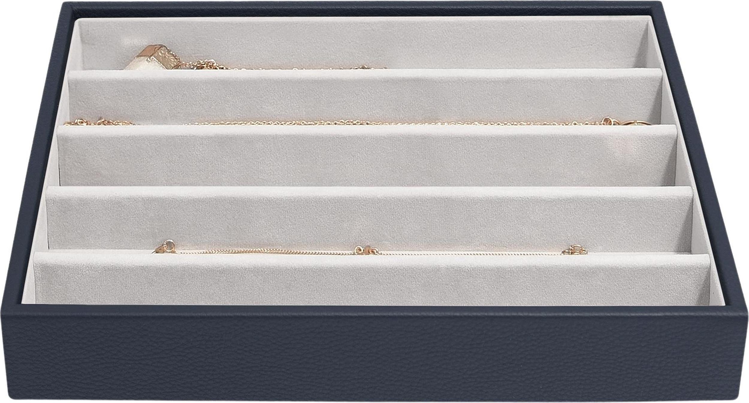 Szkatułka na biżuterię Stackers Pebble pięciokomorowa classic granatowa