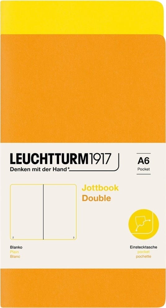 Notesy gładkie w oprawie flex Jottbook A6 żółty i pomarańczowy 80 g/m² 2 szt.