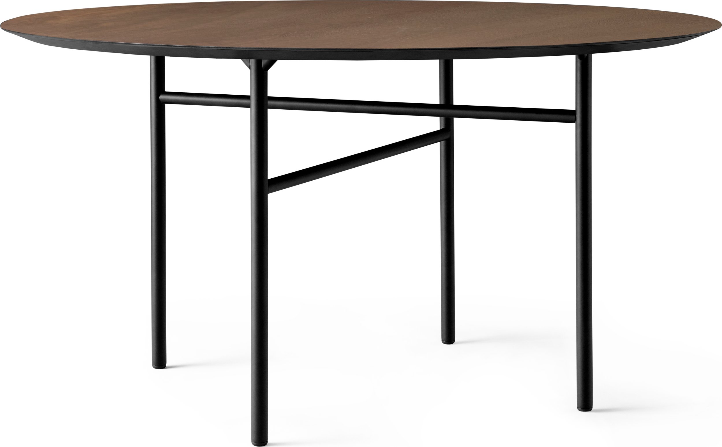 Stół Snaregade okrągły 138 cm brązowy z dębowym blatem