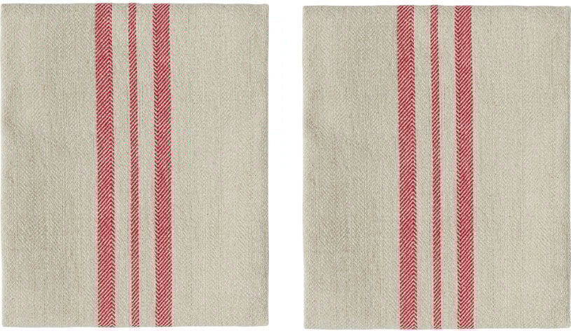 Serwetki materiałowe Linu 45 x 45 cm beżowo-czerwone 2 szt.