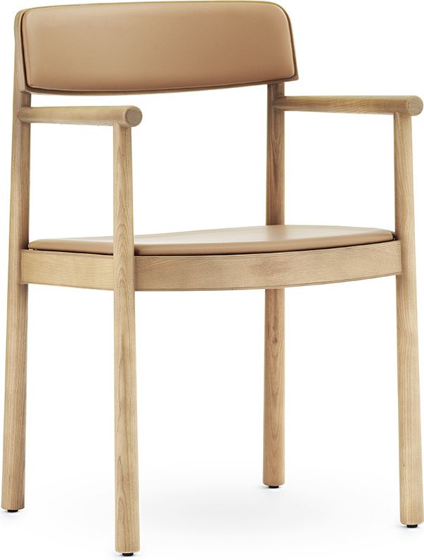 Krzesło Timb naturalne z podłokietnikami tapicerowane