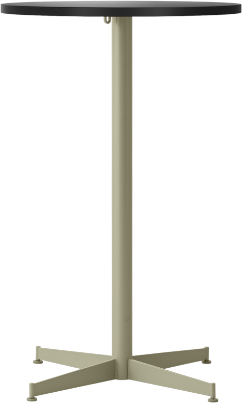 Stół barowy z oliwkową podstawą Nook Star Base Linoleum niski 60 cm czarny