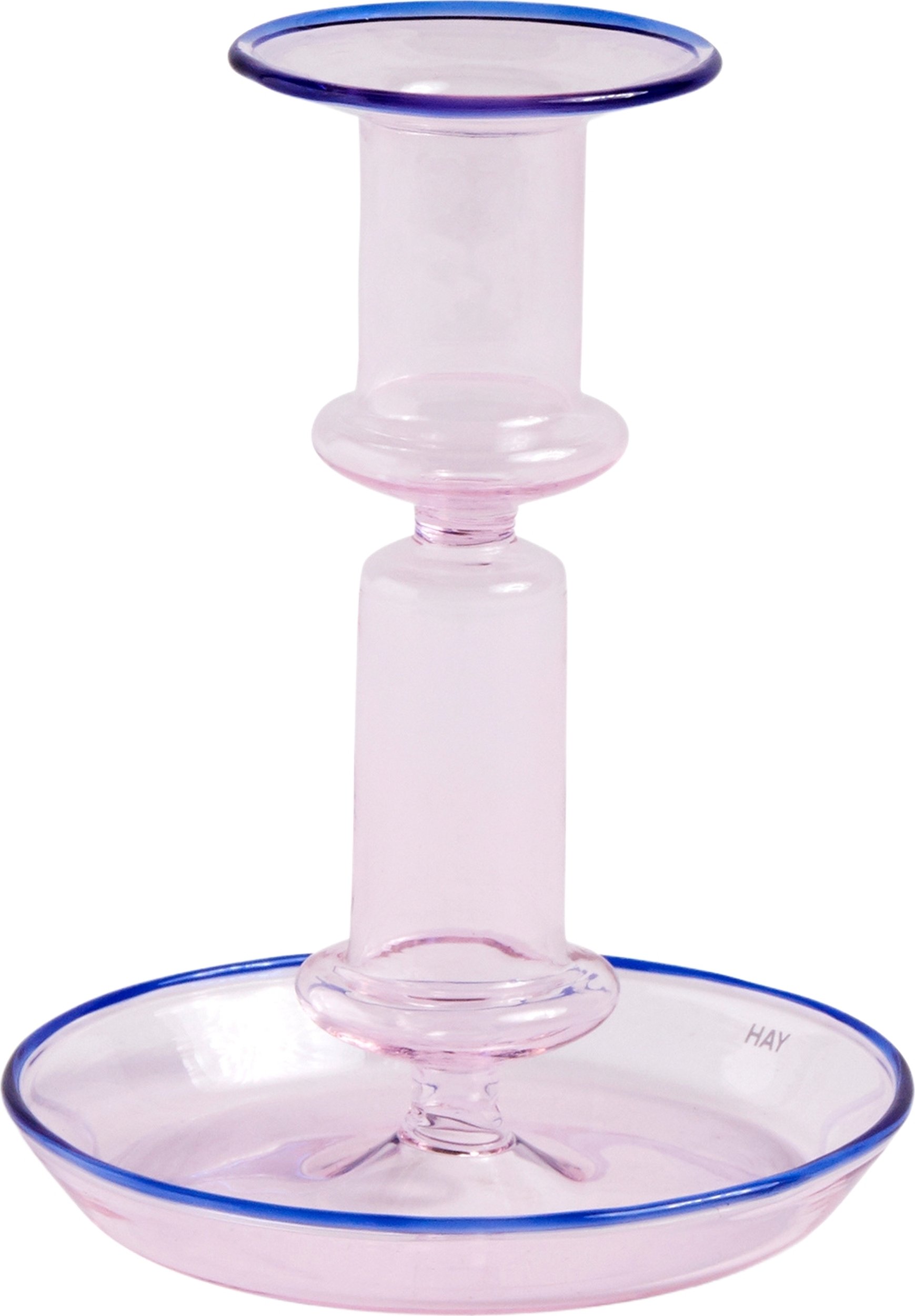 Świecznik na klasyczną świecę Flare M różowy