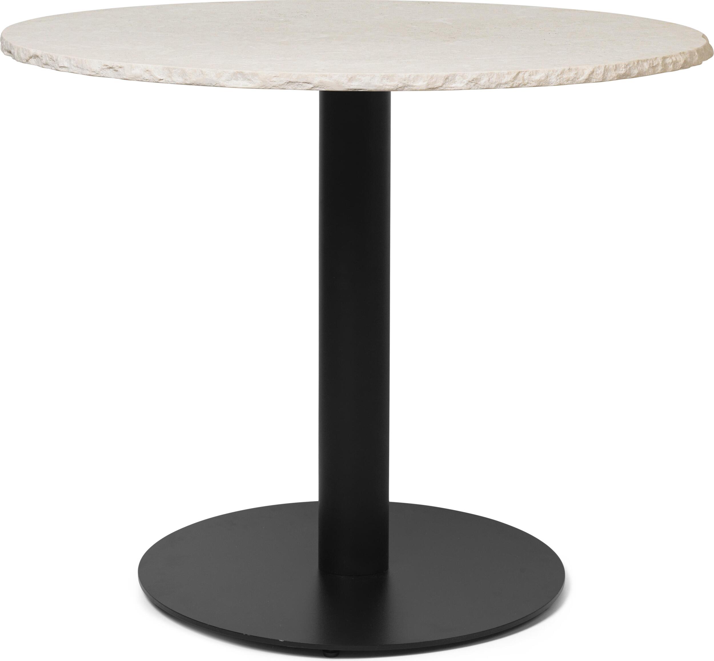 Stół Mineral 90 cm z marmurowym blatem na czarnej nodze