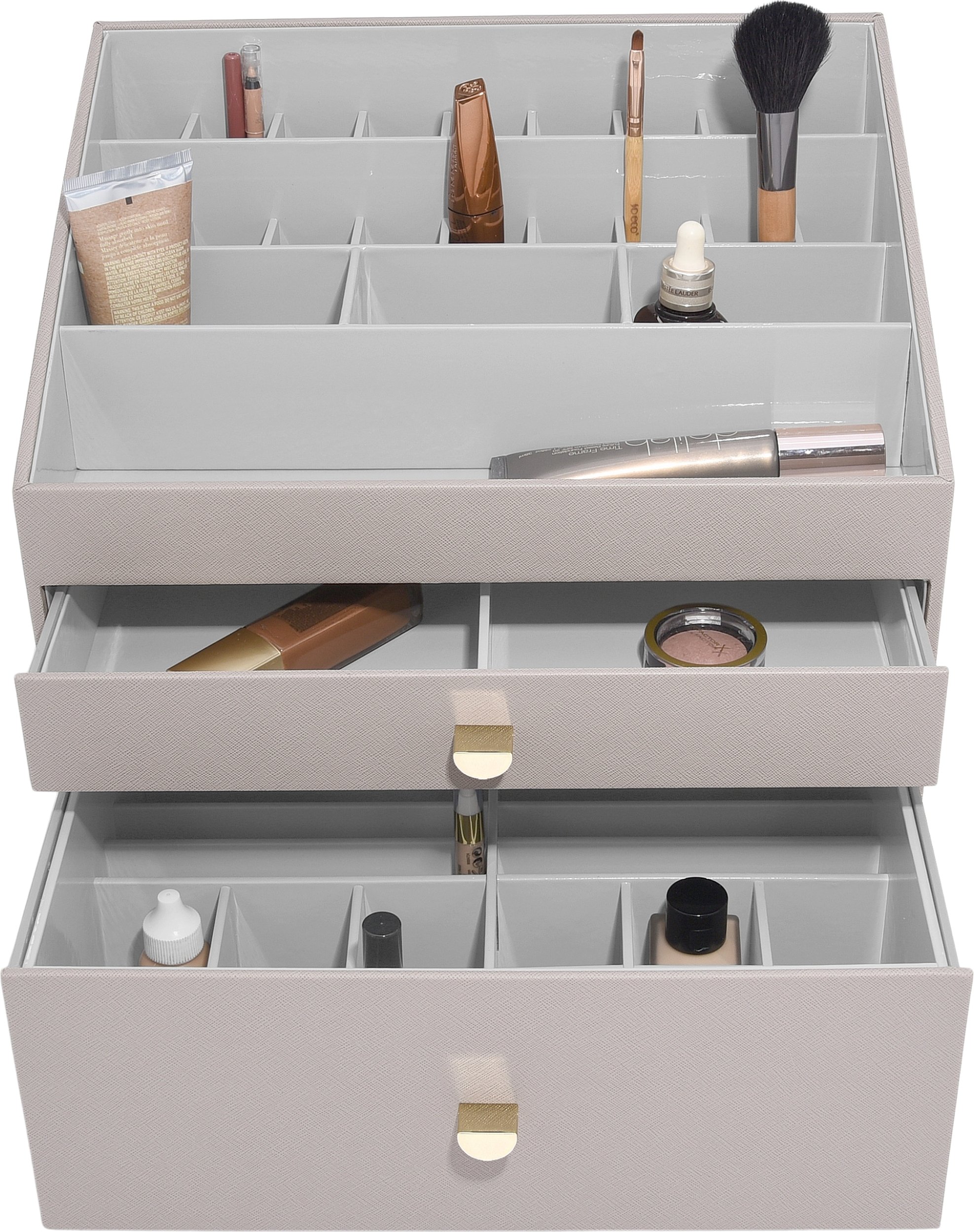 Organizer na kosmetyki z 2 szufladami Stackers supersize taupe