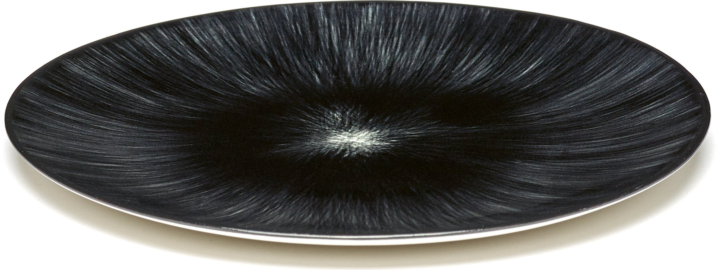 Talerz deserowy Dé 6 17,5 cm czarno-biały