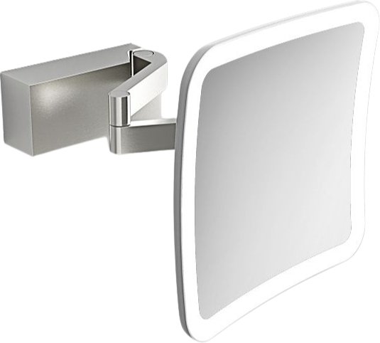 Lusterko kosmetyczne powiększające x5 Vision kwadratowe stal matowa ścienne