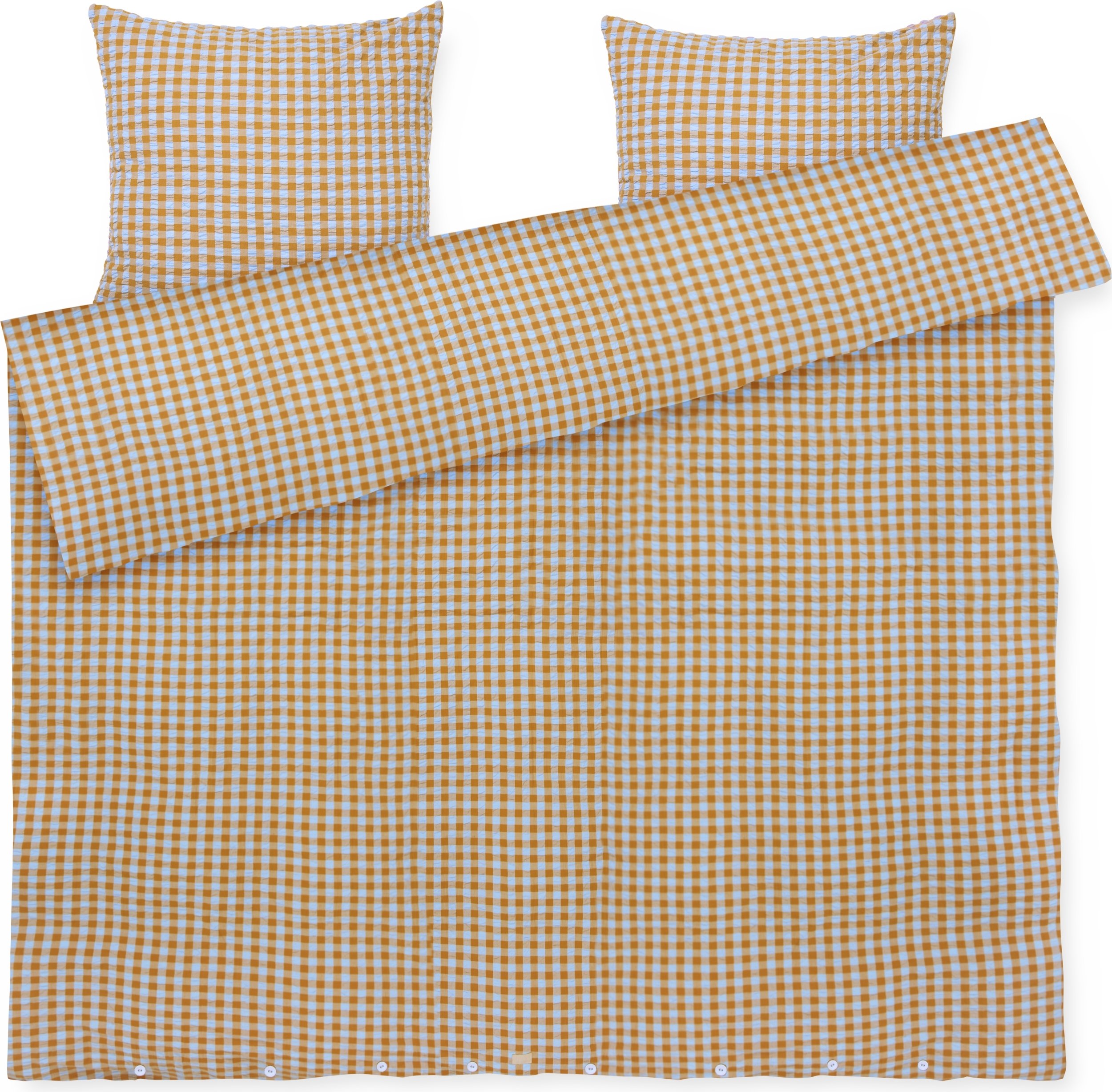 Pościel Bæk & Bølge 220 x 220 cm pomarańczowo-niebieska z 2 poszewkami na poduszki 50 x 60 cm