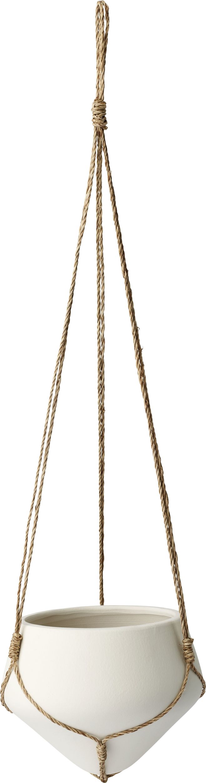 Osłonka na doniczkę Grove 17 cm kość słoniowa wisząca