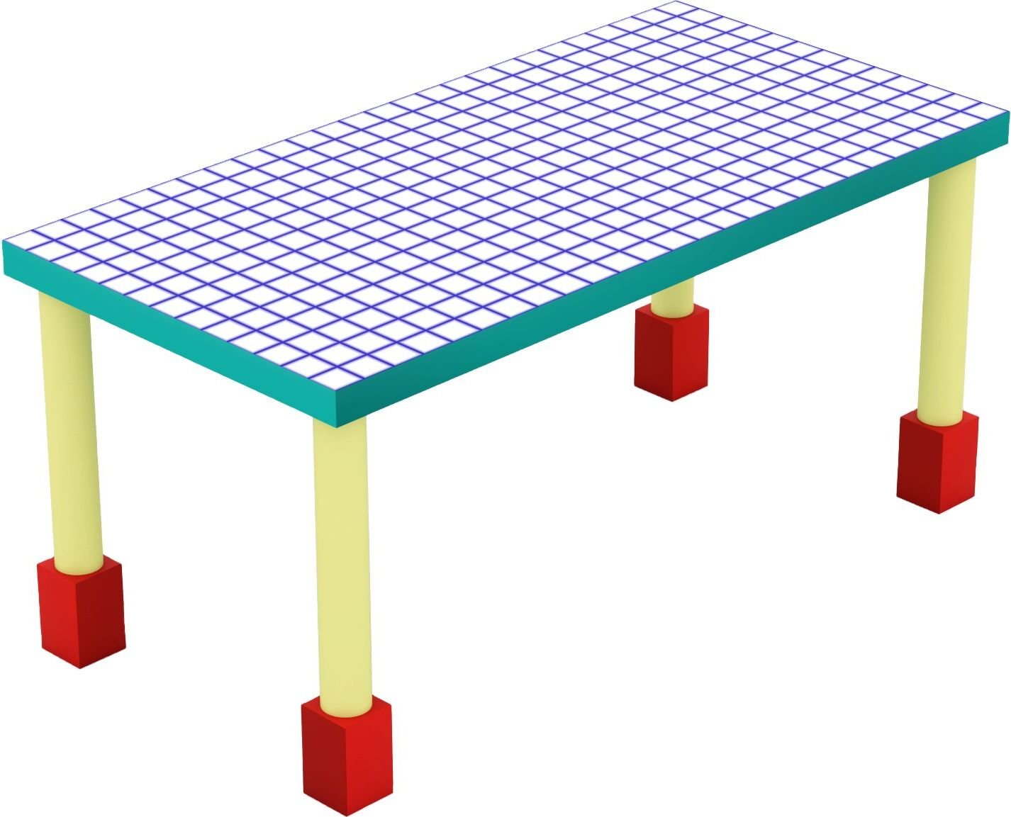 Stół Seletti Supertable w kratkę niebieski