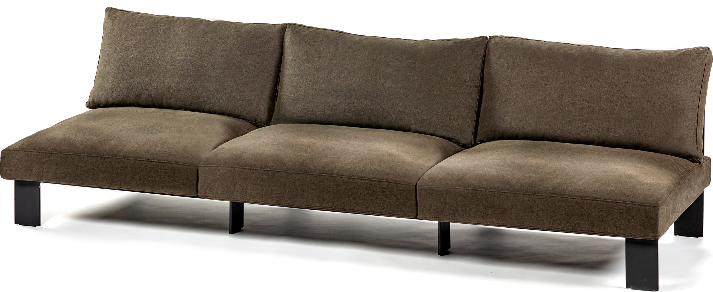 Sofa modułowa ogrodowa trzyosobowa Serax 273 cm brązowa