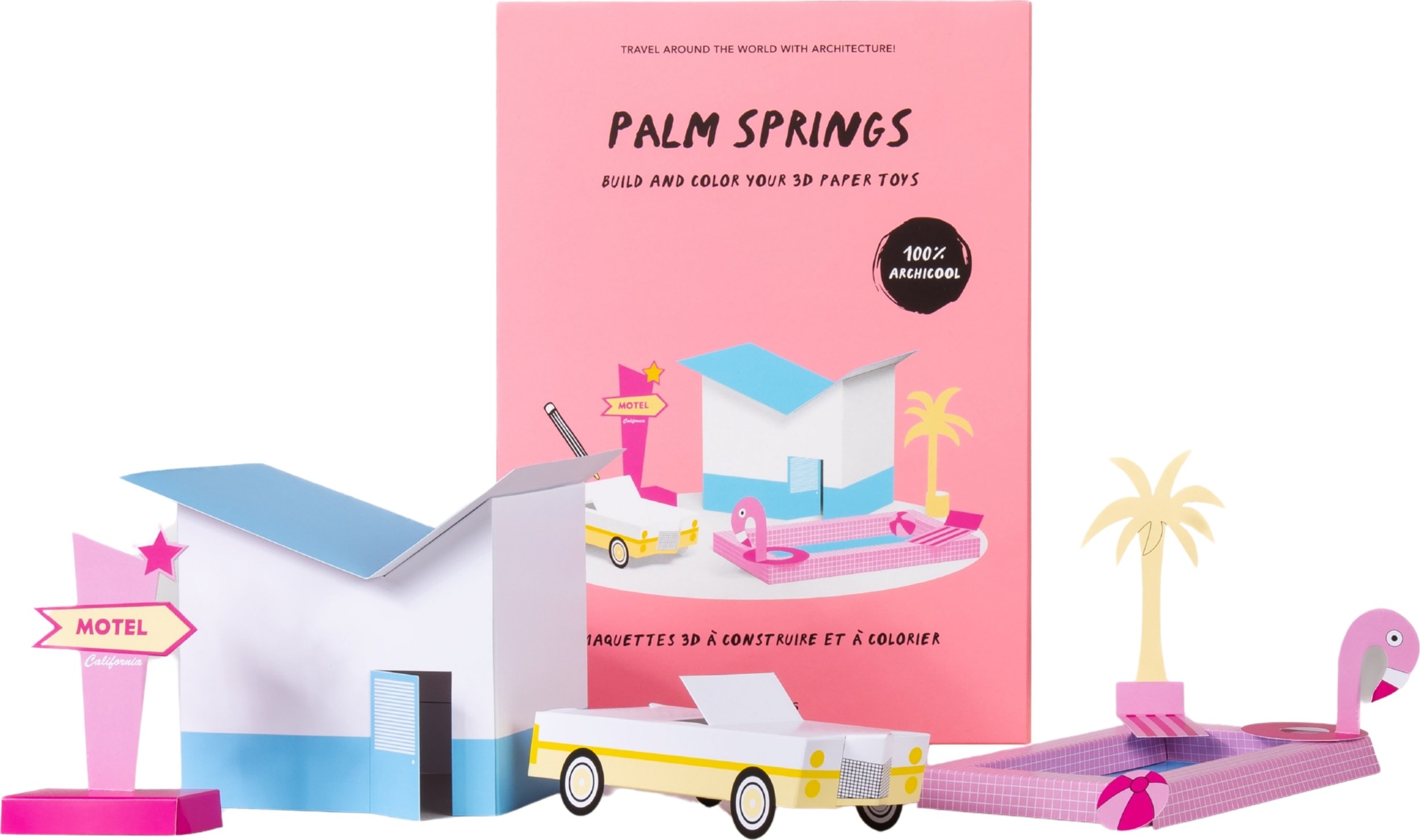 Zestaw do składania z papieru i kolorowania Model Palm Springs