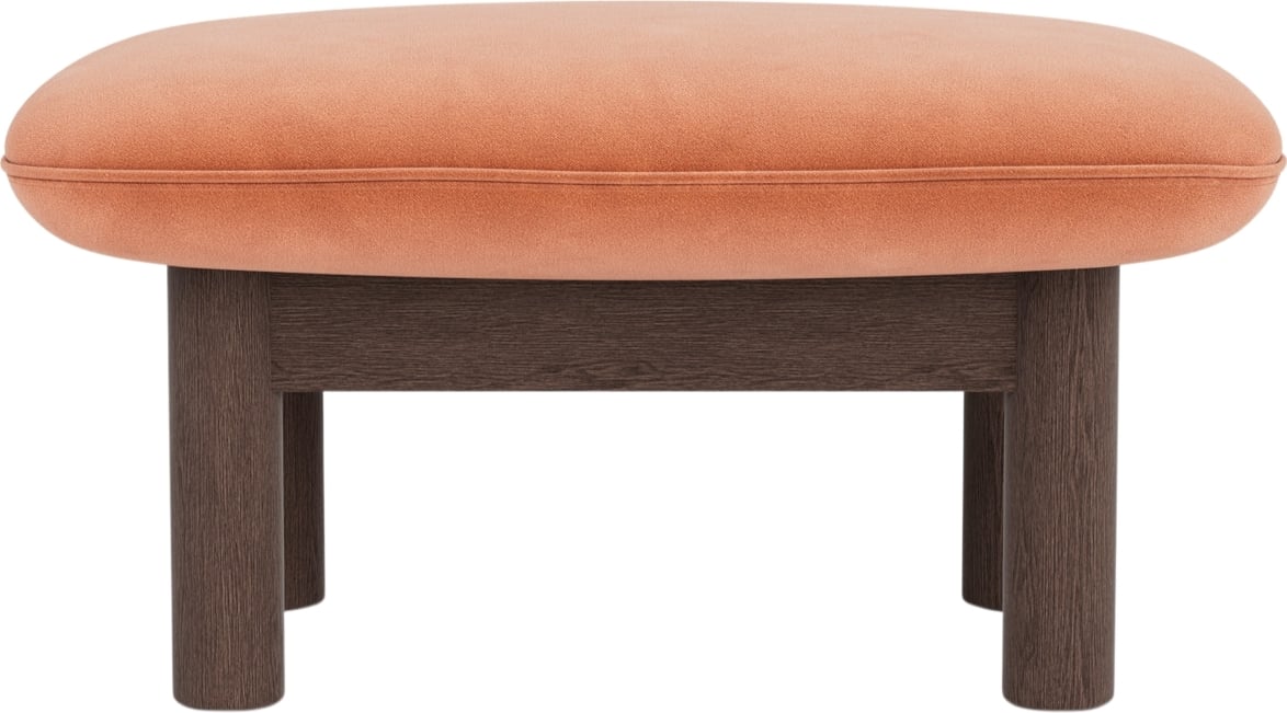 Podnóżek Brasilia różowy na ciemnych dębowych nogach