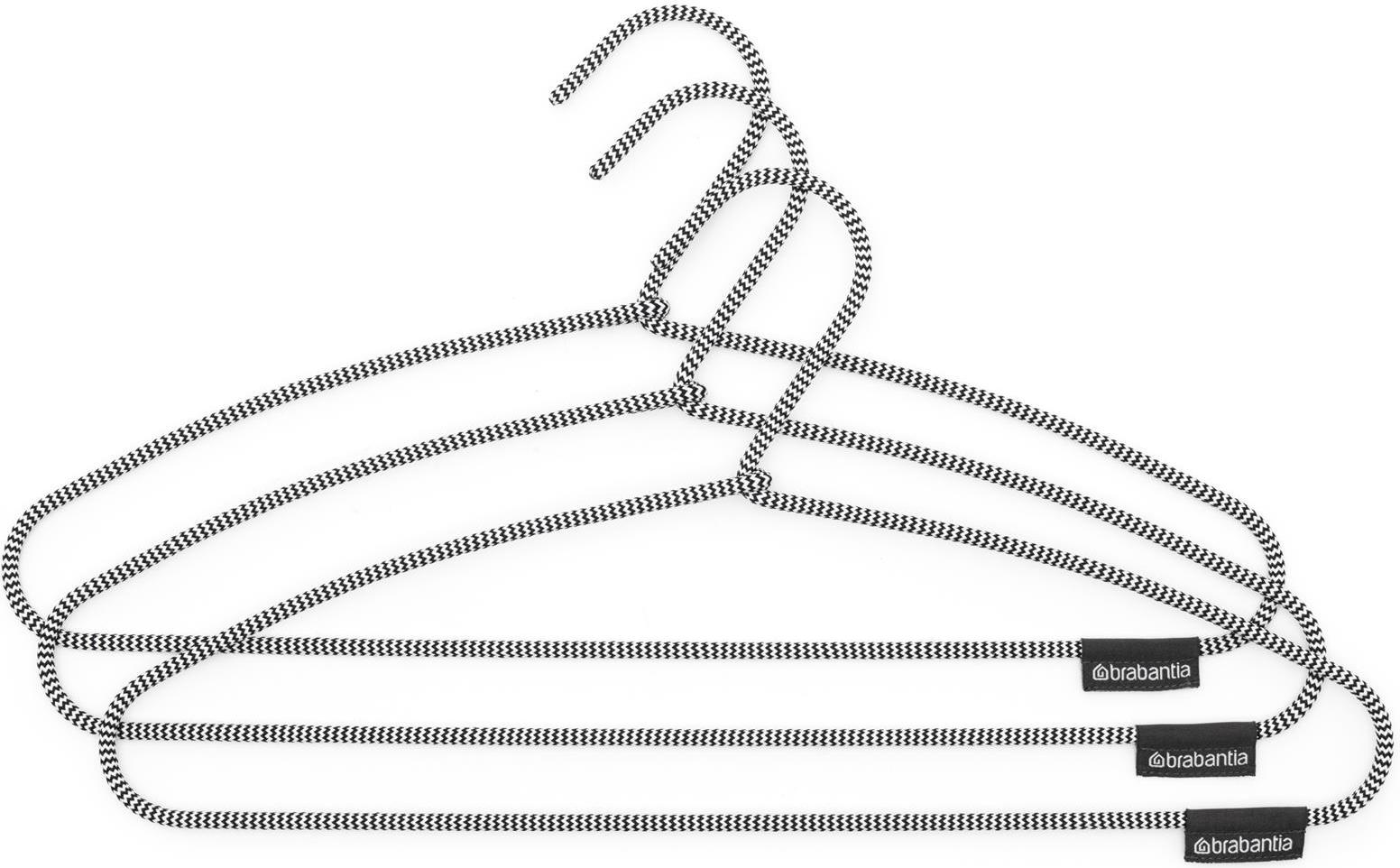 Wieszaki na ubrania Soft Touch czarno-białe 3 szt.