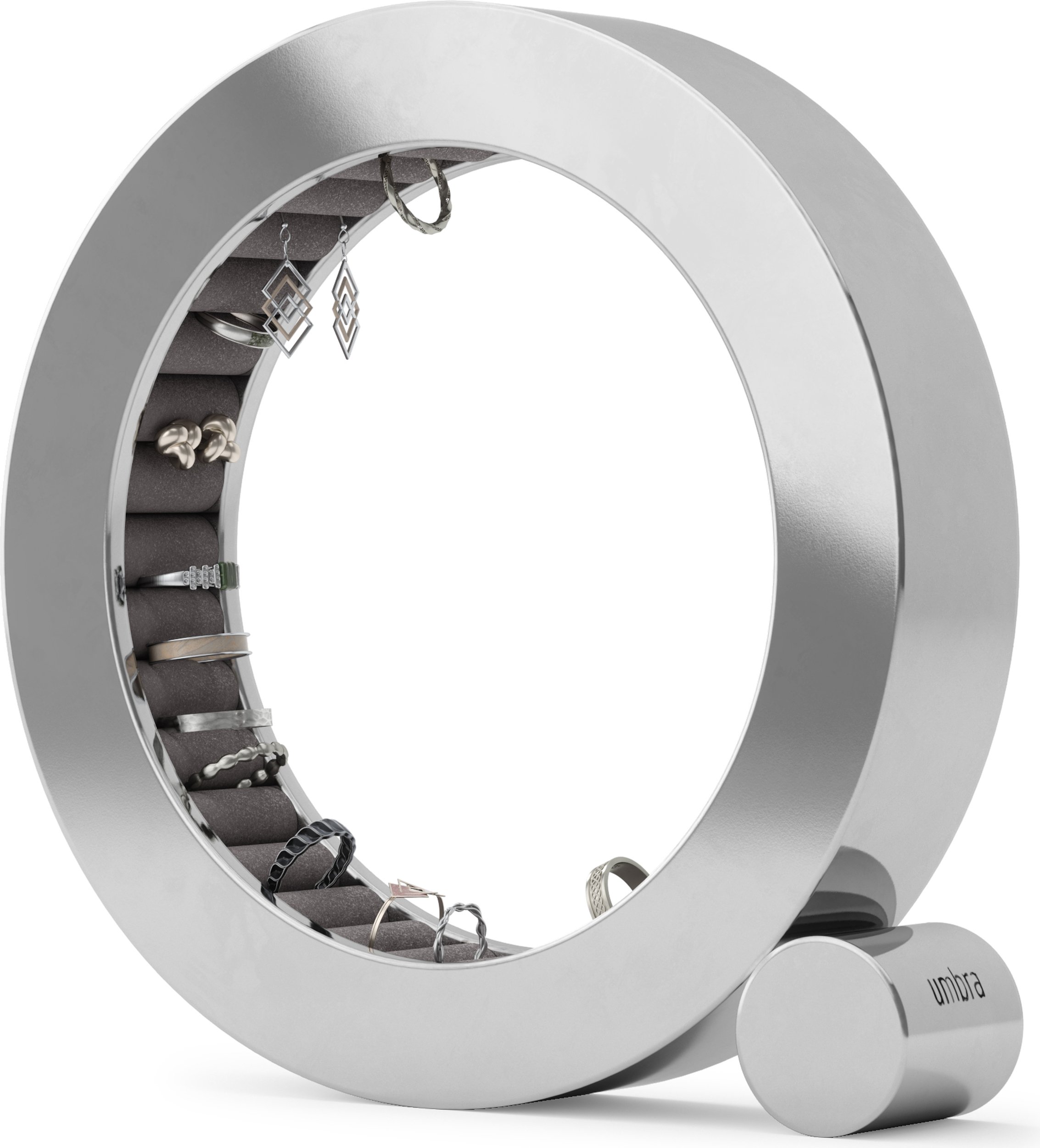 Stojak na pierścionki Ferris srebrny metalowy