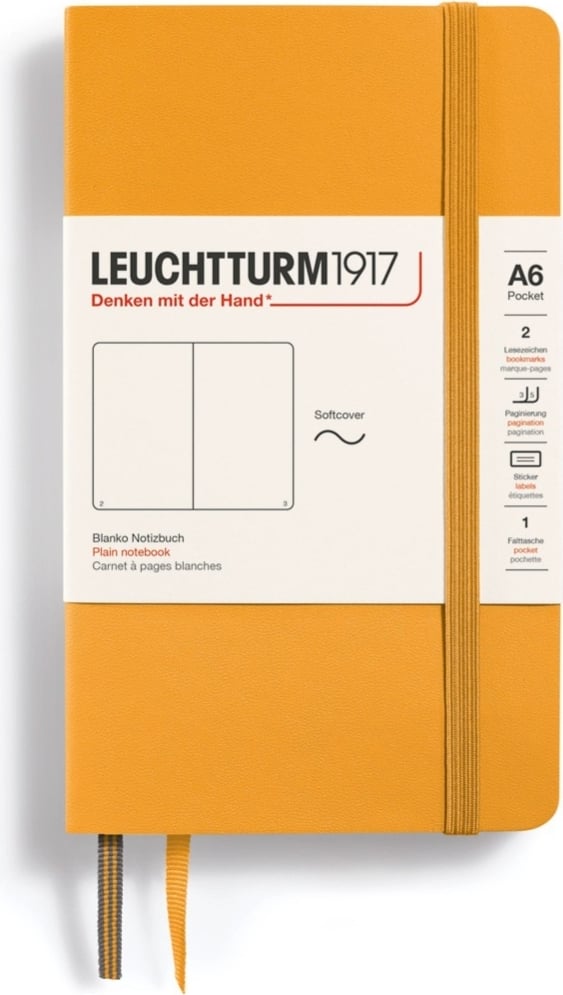 Notes gładki w miękkiej oprawie Leuchtturm 1917 A6 123 strony pomarańczowy 80 g/m²