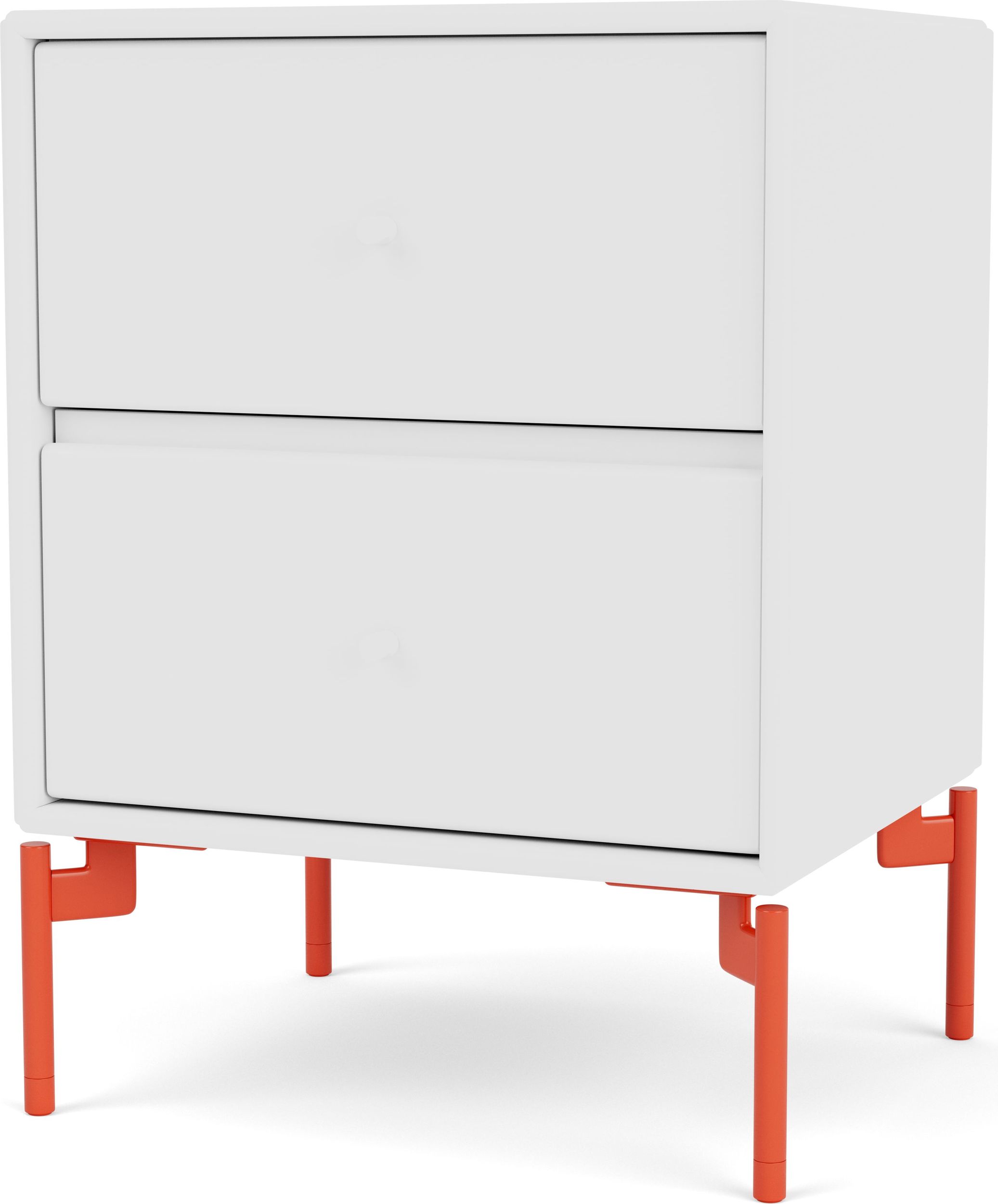 Szafka nocna Drift biała na czerwonych nogach