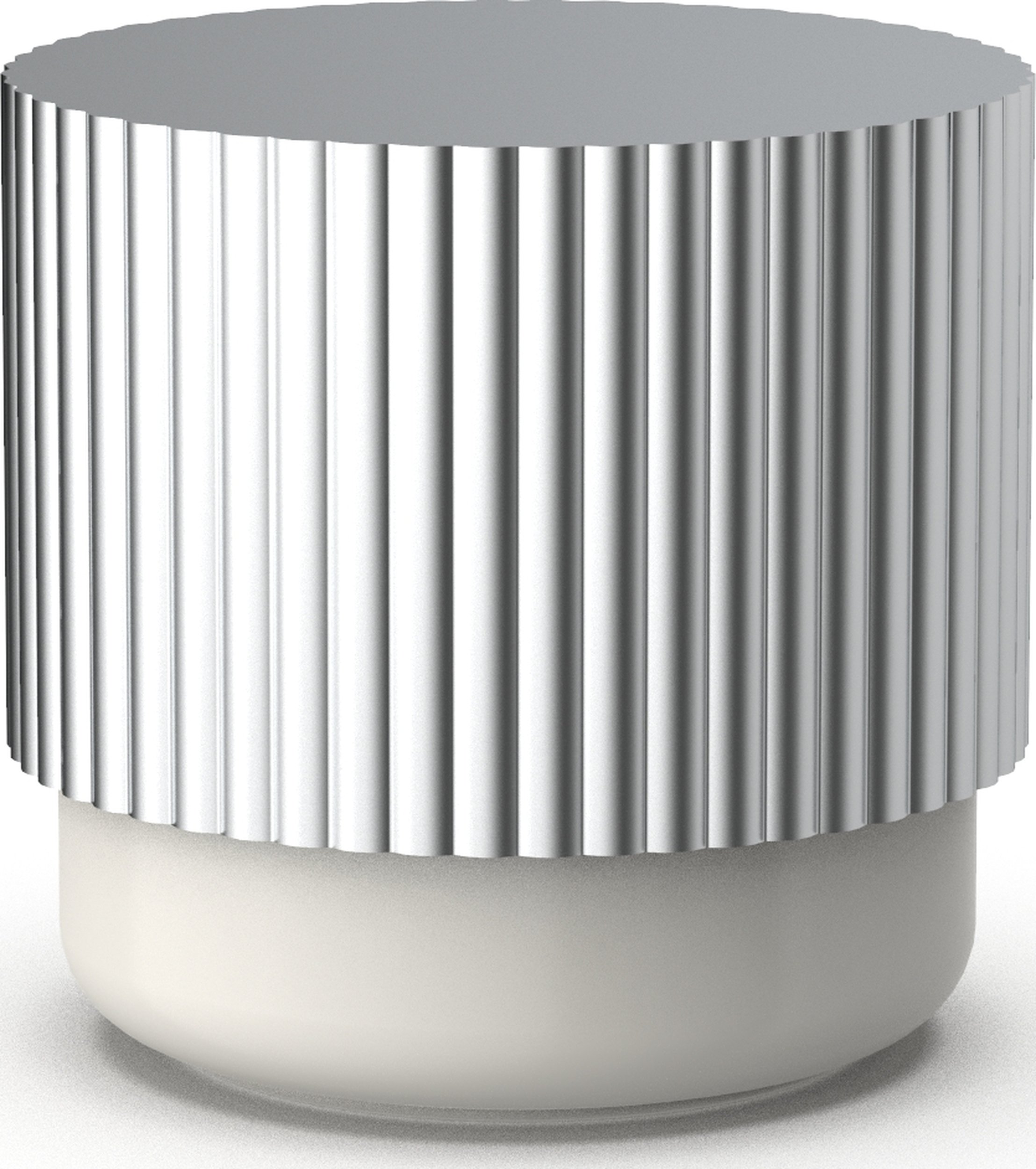 Pojemnik łazienkowy Of Line 10 cm kremowy ze srebrną pokrywką