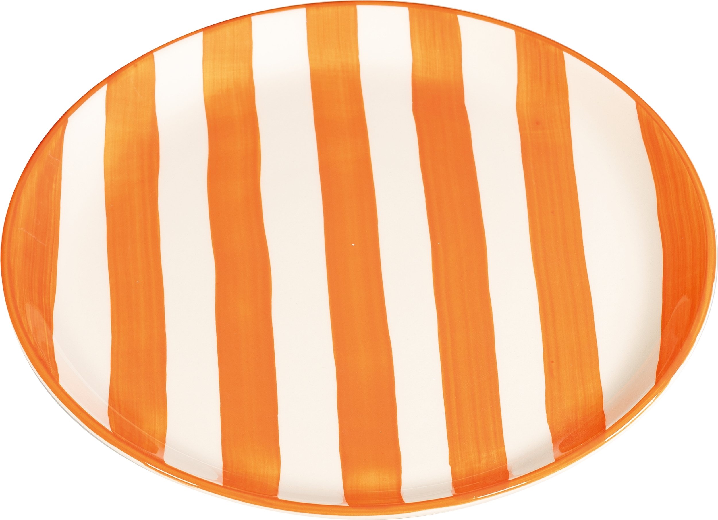 Talerz obiadowy Lido Righe w paski 28 cm pomarańczowy