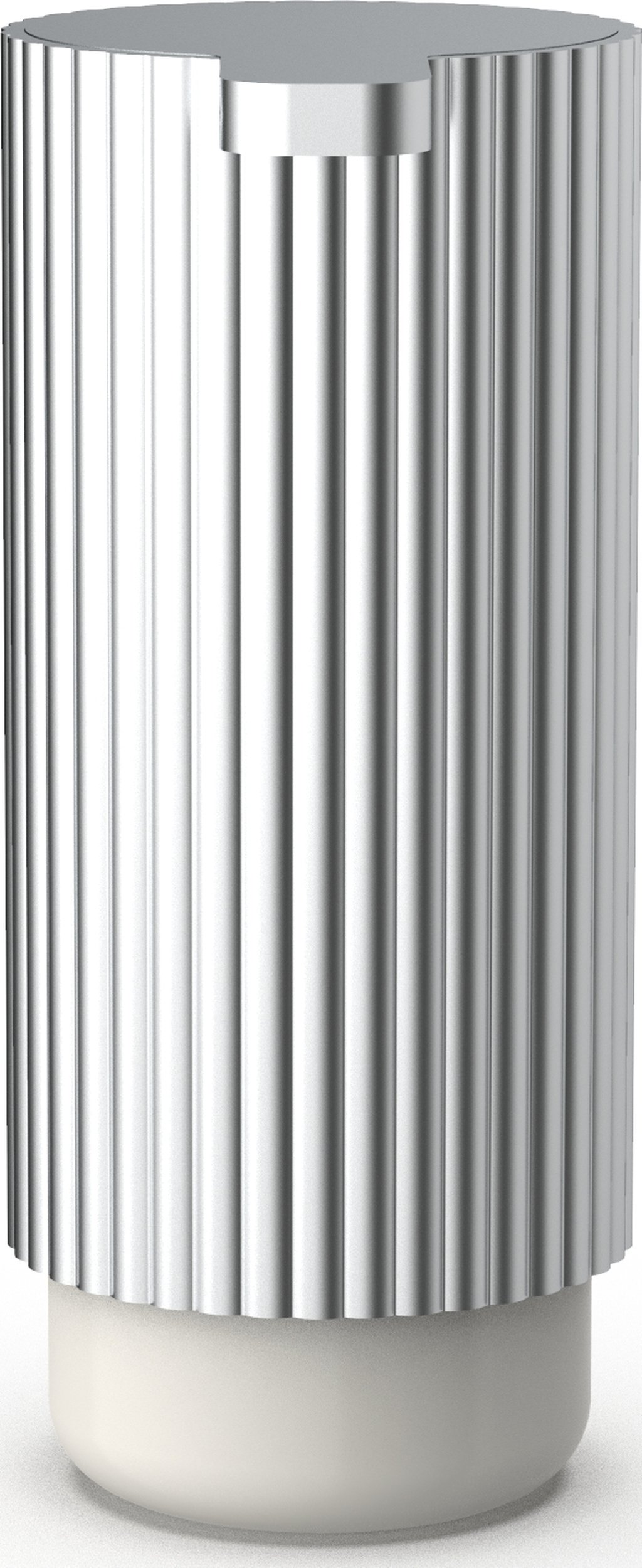 Dozownik do mydła Of Line srebrny z kremową podstawą