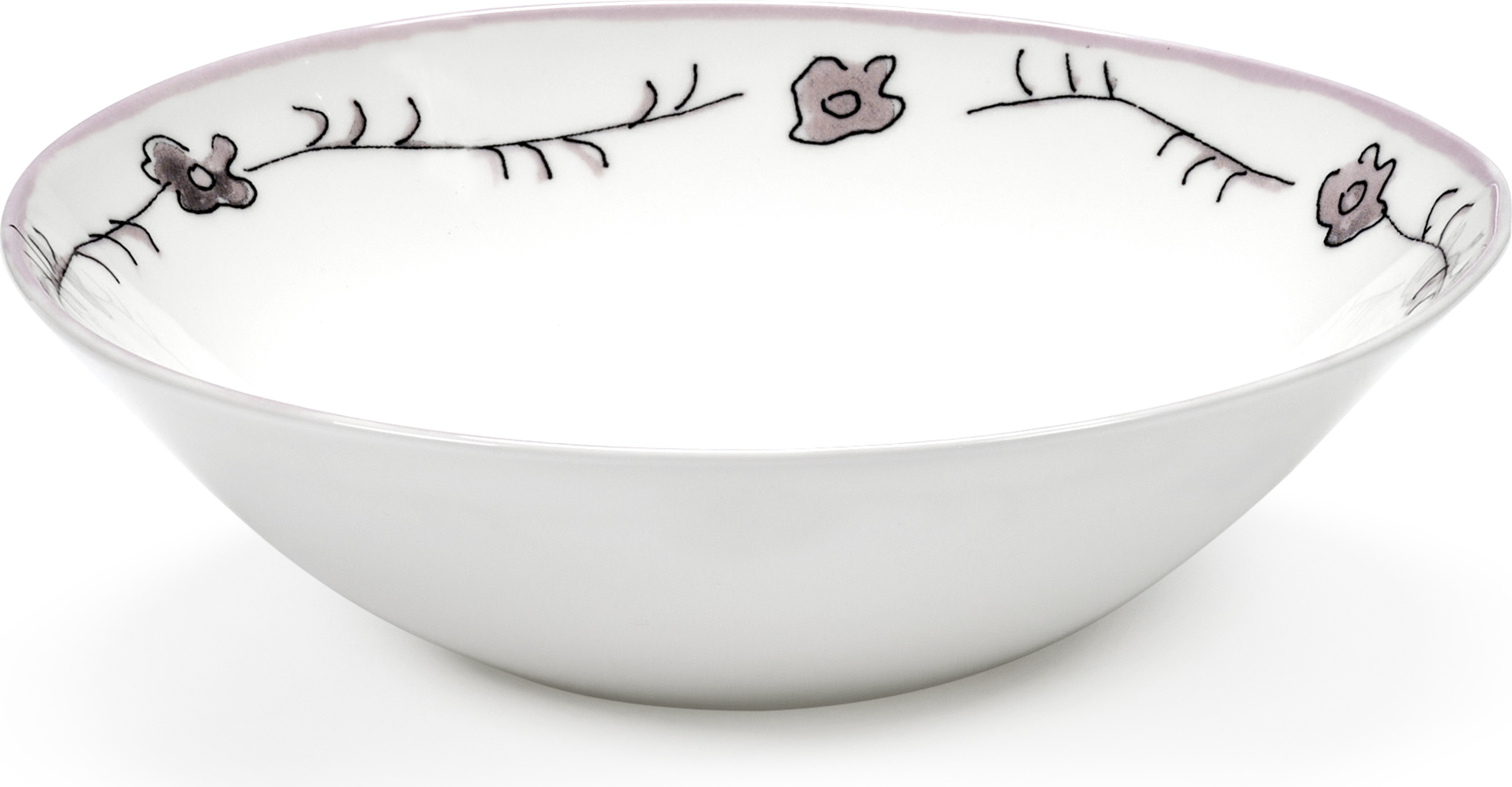 Miska Midnight Flowers Dark Viola niska 18 cm