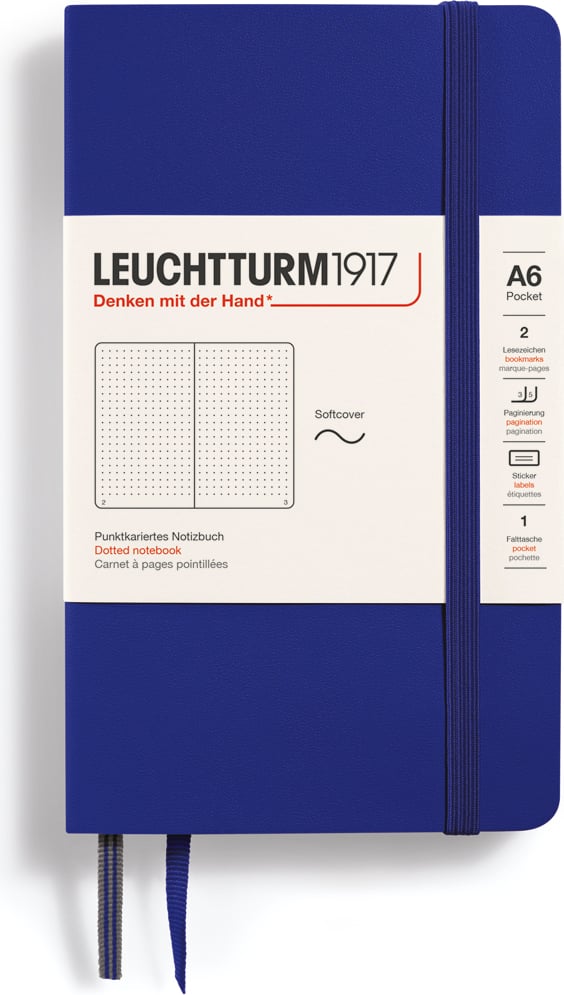 Notes w kropki w miękkiej oprawie Leuchtturm 1917 A6 123 strony ciemnoniebieski 80 g/m²