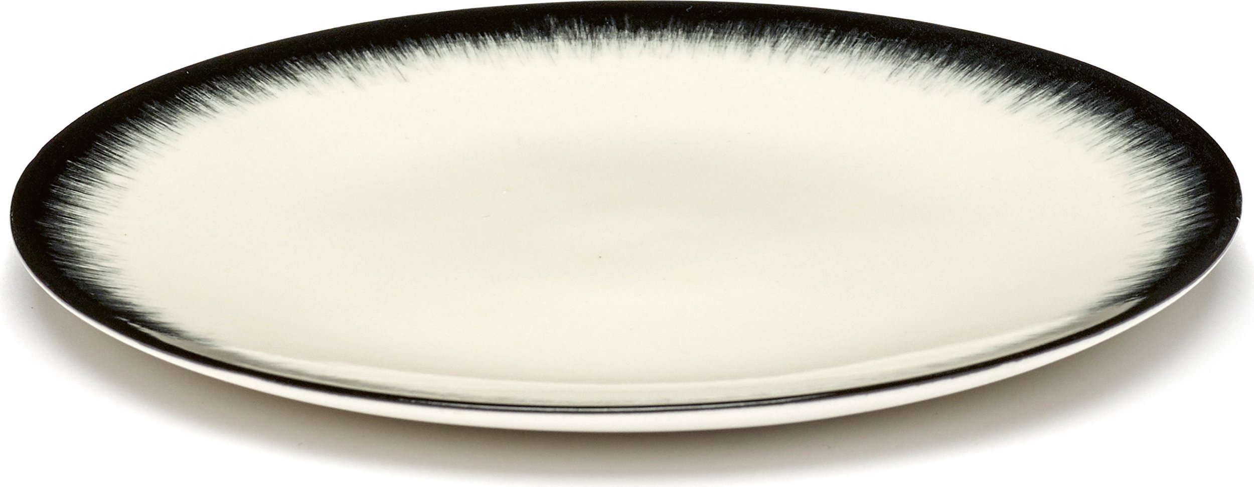 Talerz deserowy Dé 3 14 cm czarno-biały