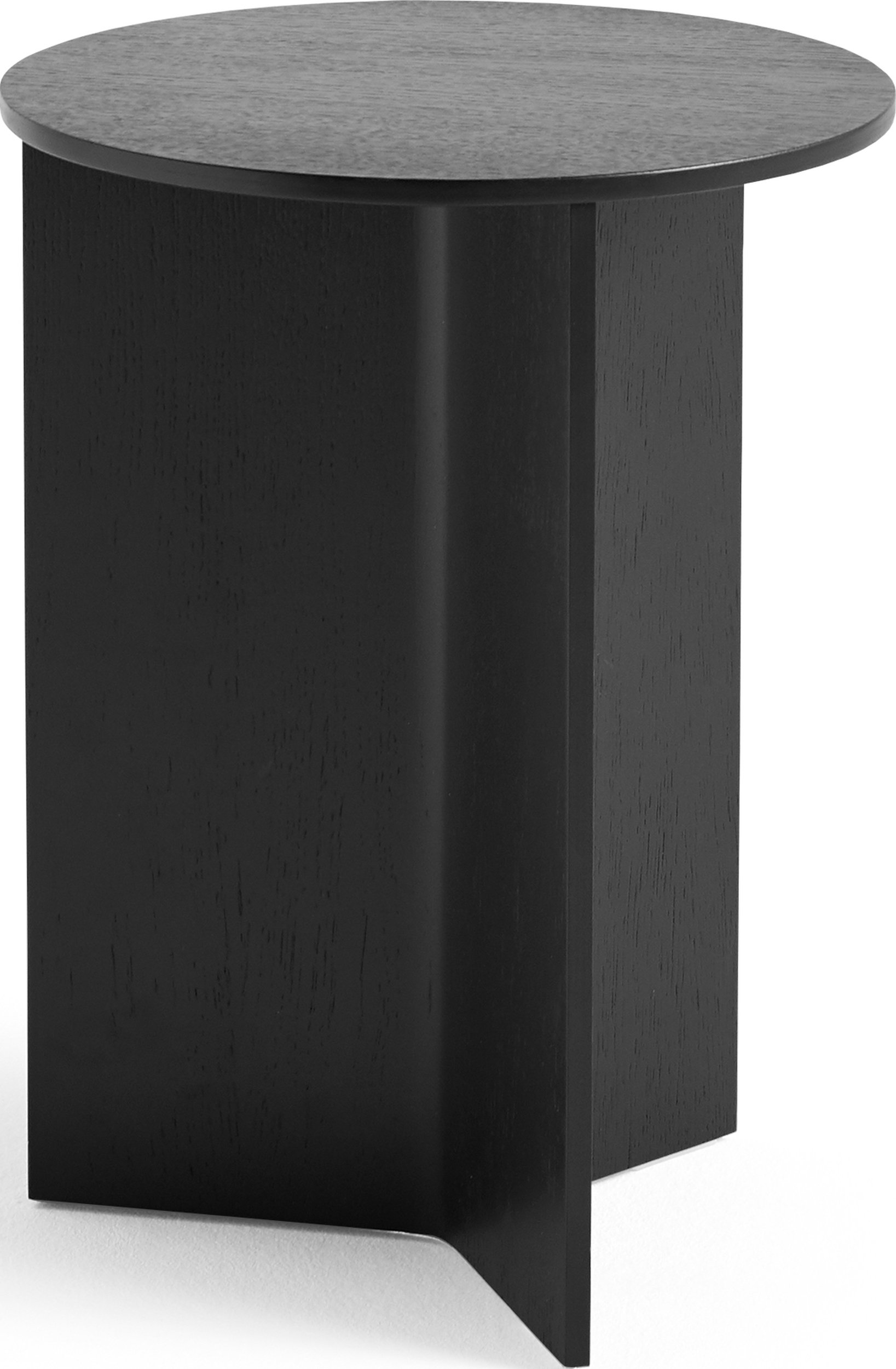 Stolik boczny Slit okrągły 35 cm czarny drewniany