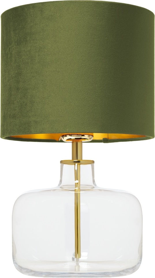 Lampa stołowa Lora oliwkowa transparentna podstawa