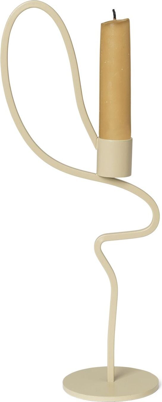 Świecznik na klasyczną świecę Valse wysoki 28 cm w kolorze kaszmiru