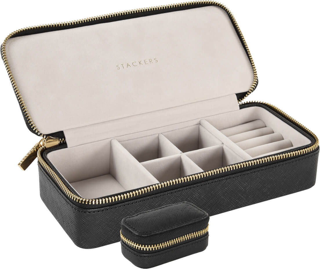 Pudełko podróżne na biżuterię Travel Large Stackers velvet czarne