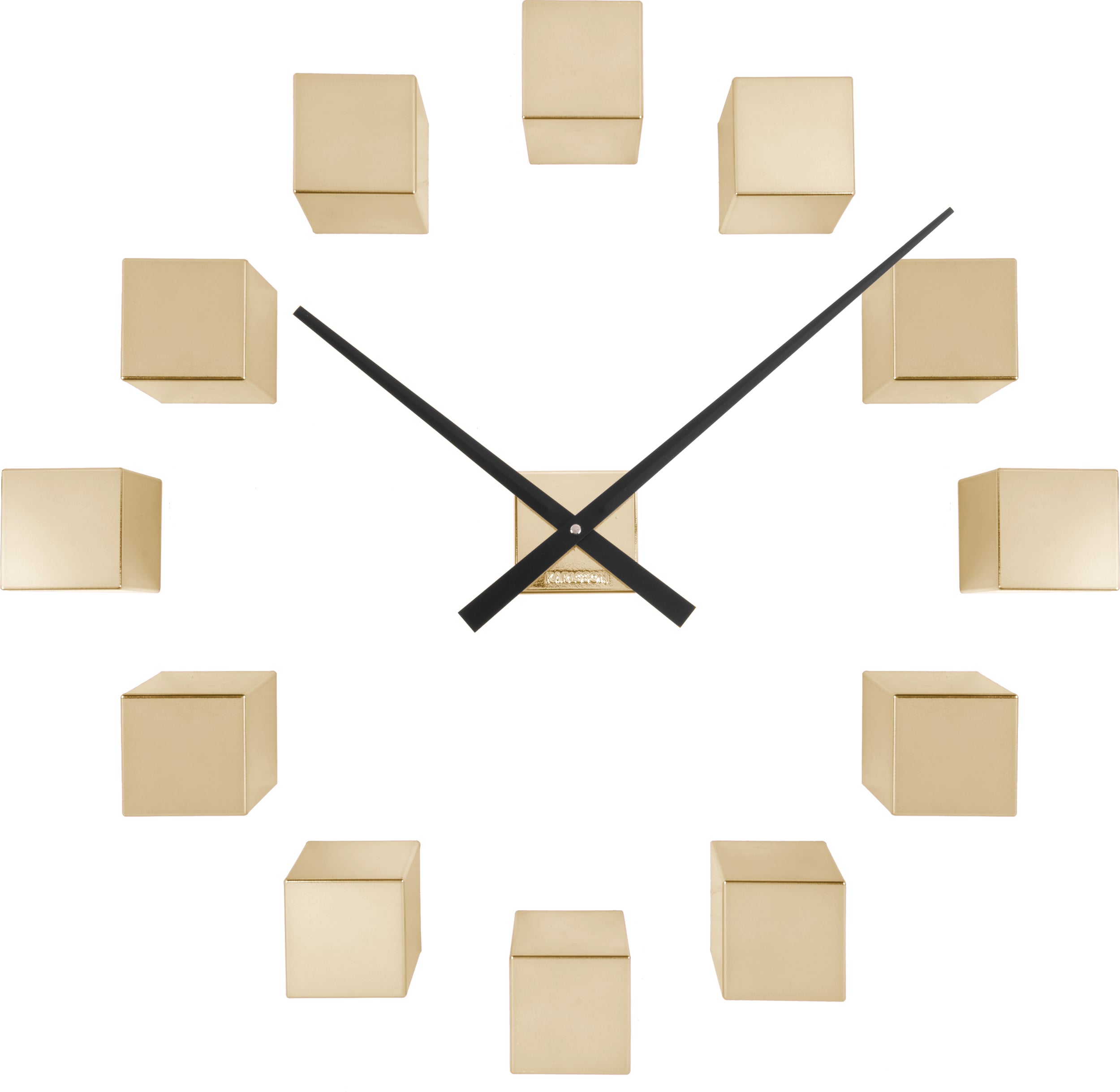 Zegar ścienny DIY Cubic złoty metaliczny