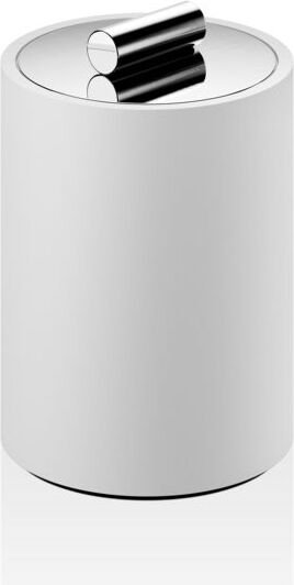 Pojemnik łazienkowy Stone S chrom-biały z pokrywką