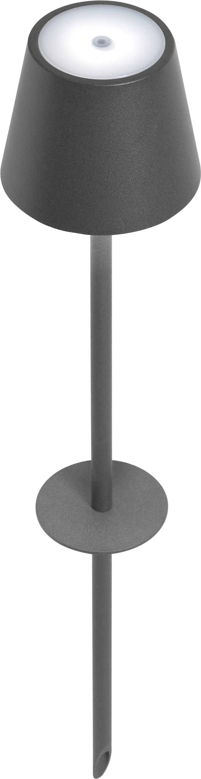 Lampa ogrodowa Poldina ciemnoszara z kloszem na magnes