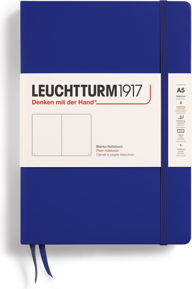 Notes gładki w twardej oprawie Leuchtturm 1917 A5 251 stron ciemnoniebieski 80 g/m²