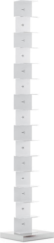 Regał Ptolomeo 215 cm biały ze srebrną podstawą