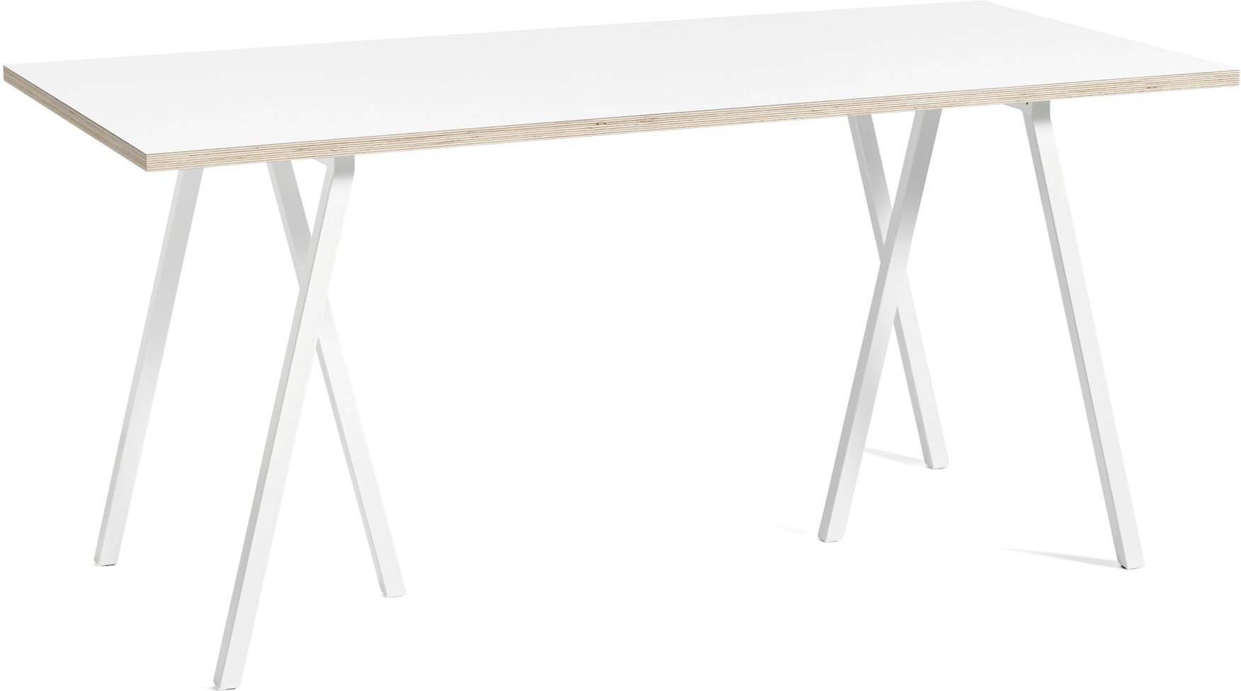 Stół Loop Stand 160 cm blat biały laminat nogi białe