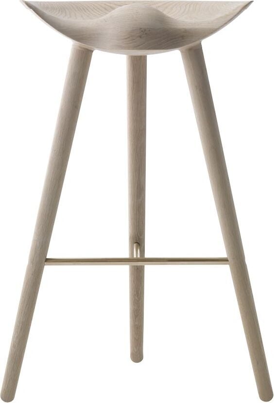 Stołek barowy ML 42 jasny dąb z mosiężnym łączeniem