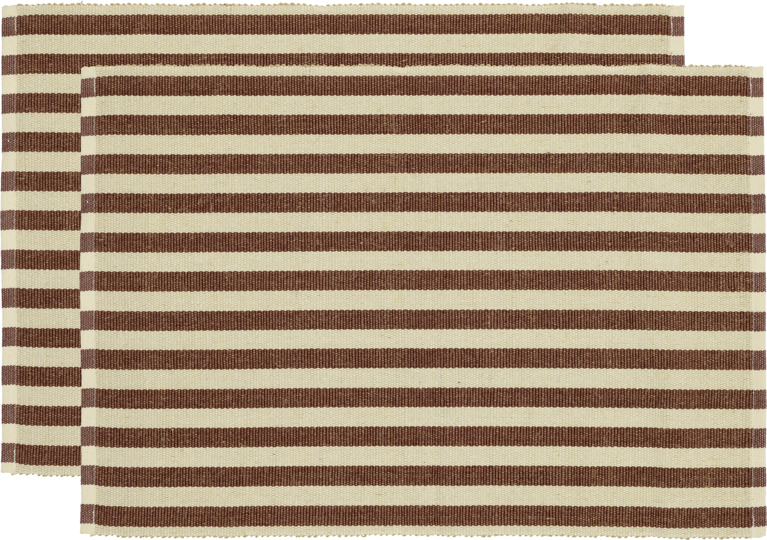 Podkładki pod talerze Statement w paski 33 x 48 cm brązowe 2 szt.