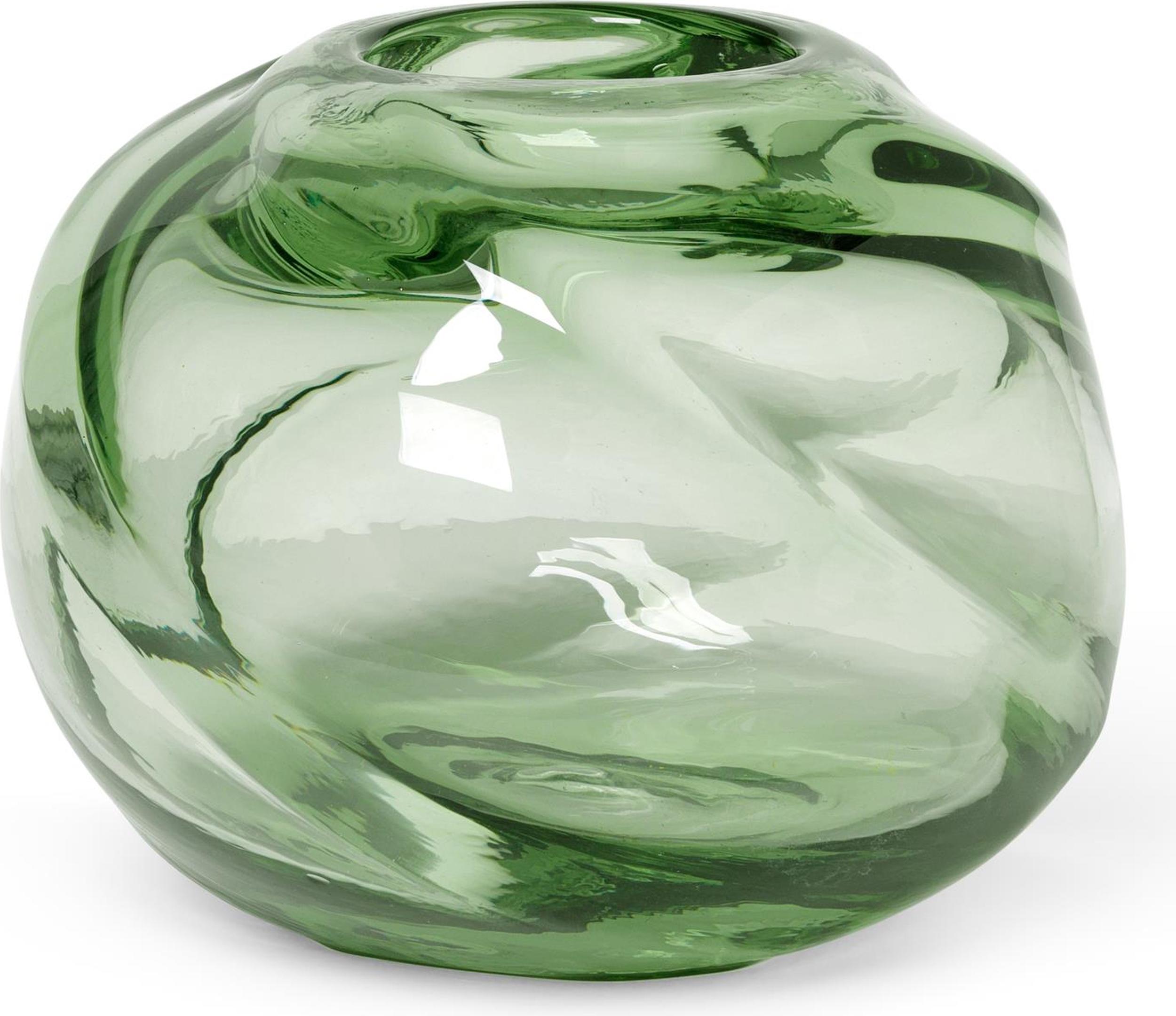 Wazon Water Swirl okrągły jasnozielony z recyklingu